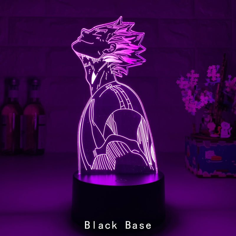 Luminária Abajur LED Anime Haikyuu - Bokuto Multicolorido Lanterna 3D Decorativo