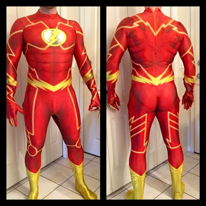Fantasia Flash Barry Allen Adulto Heróis liga da Justiça Cosplay
