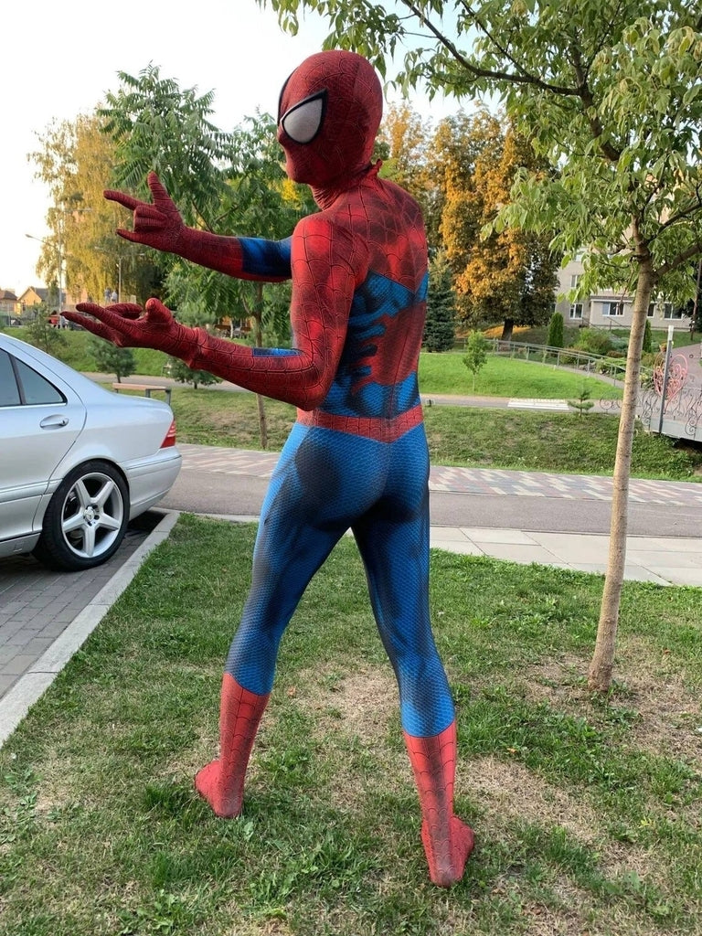 Fantasia Masculina Homem Aranha Clássico Adulto Cosplay Traje Luxo Tob