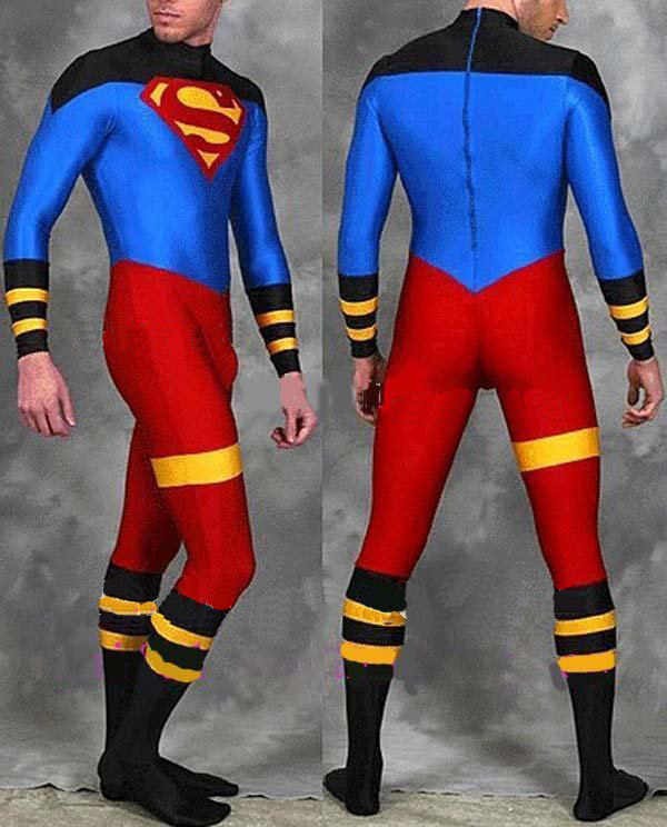 Fantasia Clark Kent Superman Superboy Cosplay Traje Luxo Super homem