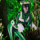 Fantasia Feminina Tsuyu Asui My Hero Academia Traje Luxo Cosplay Mulheres