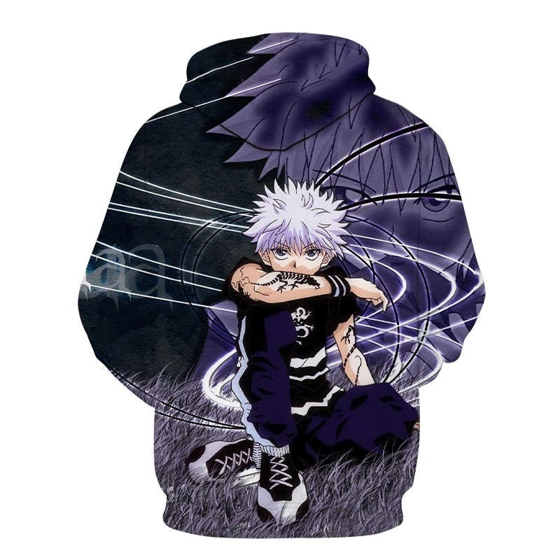 Blusa Jaqueta 3D Full Killua Zoldyck Arte Anime Hunter X Hunter Top