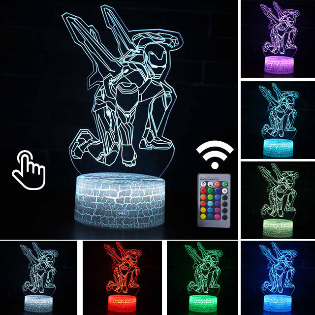 Luminária Abajur LED Homem de Ferro Mark LXXXV Multicolorido Lanterna 3D Decorativo 2