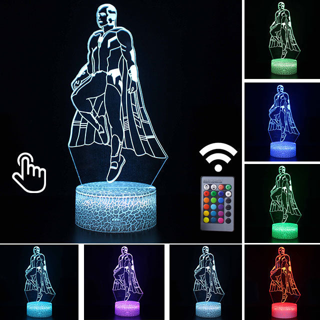 Luminária Abajur LED Visão Vingadores Multicolorido Lanterna 3D Decorativo