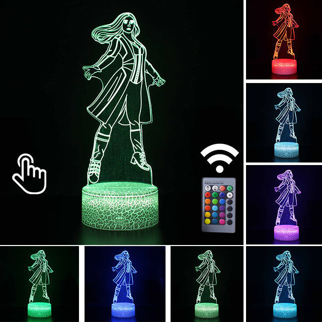 Luminária Abajur LED Feiticeira Escarlate Vingadores Multicolorido Lanterna 3D Decorativo