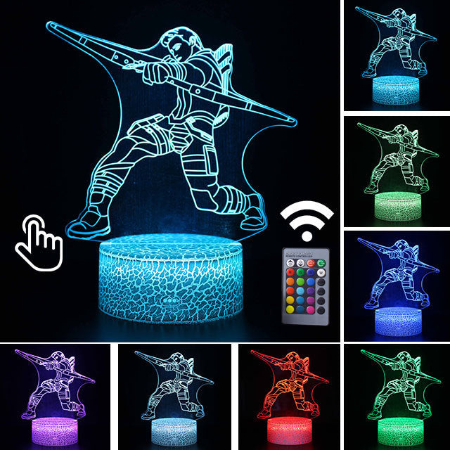 Luminária Abajur LED Gavião Arqueiro Vingadores Multicolorido Lanterna 3D Decorativo