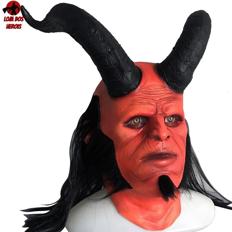 Máscara Cosplay Hellboy Filme Realista Latex Capuz
