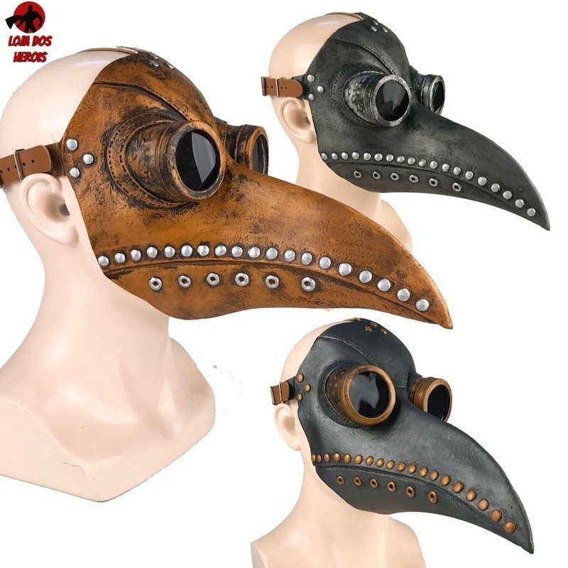 Máscara Cosplay Médico Medieval Peste Negra Realista Latex