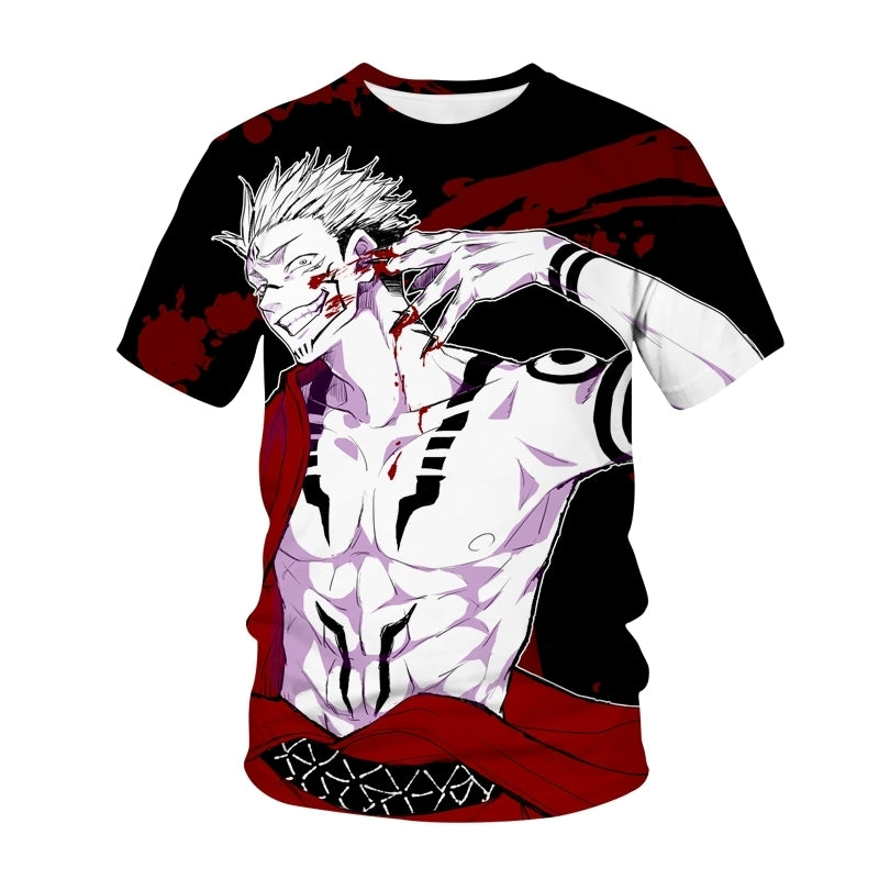 Camisa Camiseta Sukuna Rei Jujutsu Kaisen Anime Impressão 3D Full