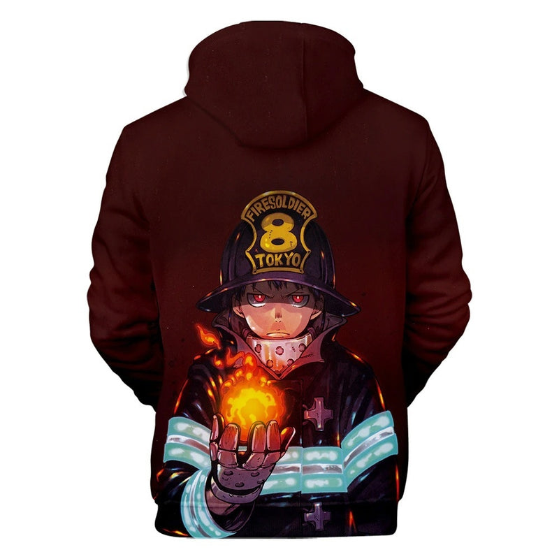 Blusa Jaqueta 3D Full Shinra Poderes Anime Fire Force Top