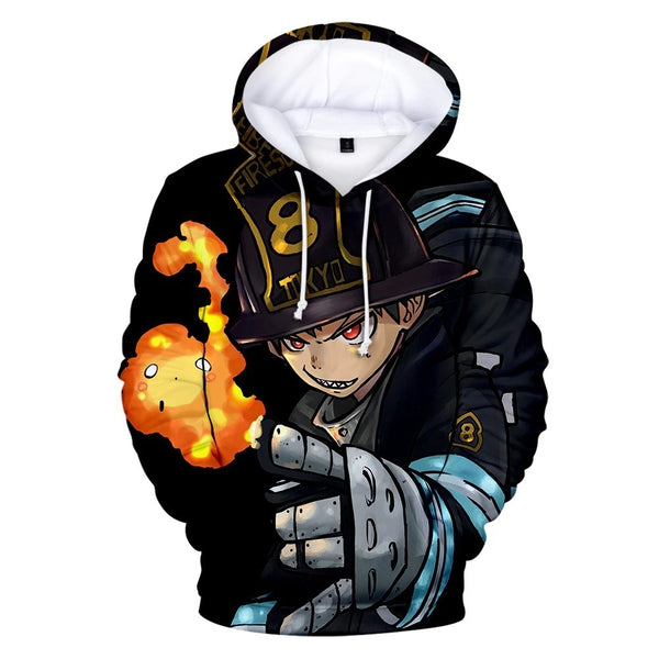 Camisa Anime Fire Force Personagens Mangá Azul