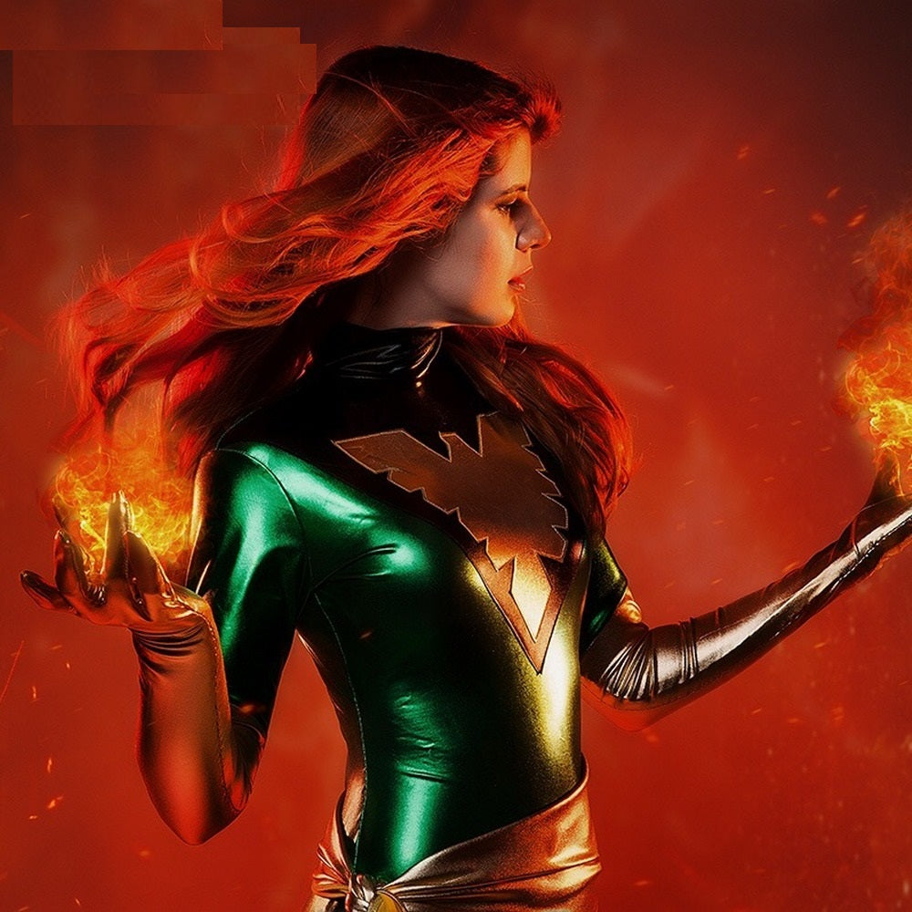 Fantasia Feminina Jean Grey Fênix Negra Hq Adulto Cosplay Traje Luxo X