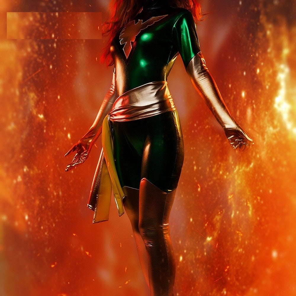 Fantasia Feminina Jean Grey Fênix Negra Hq Adulto Cosplay Traje Luxo X