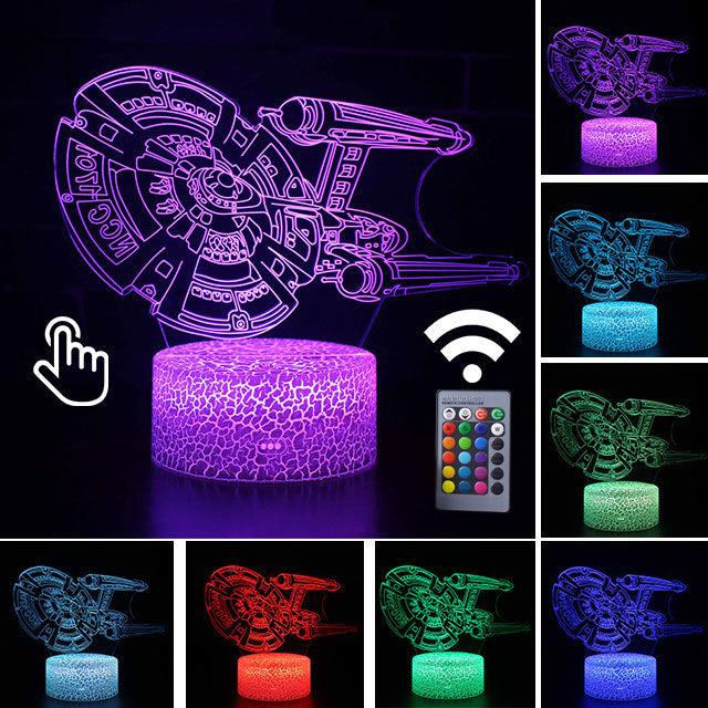 Luminária Abajur LED Nave Star Wars Multicolorido Lanterna 3D Decorativo