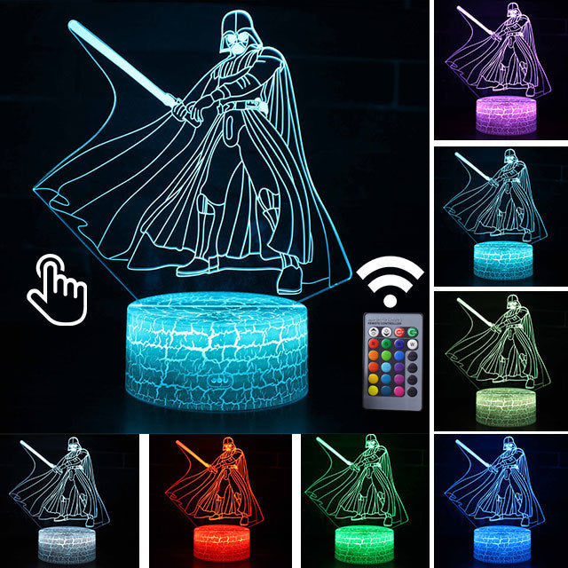 Luminária Abajur LED Darth Vader Star Wars Multicolorido Lanterna 3D Decorativo