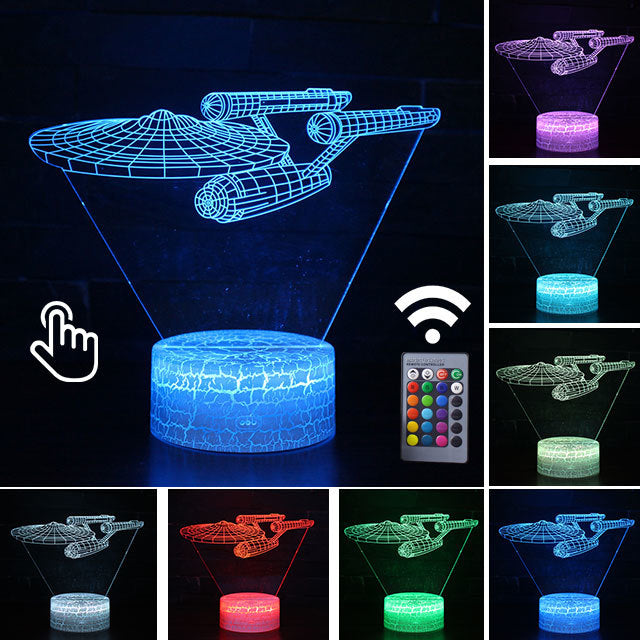 Luminária Abajur LED TIE Interceptor Star Wars Multicolorido Lanterna 3D Decorativo