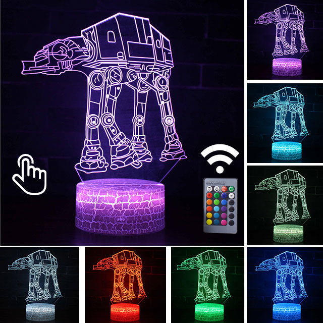 Luminária Abajur LED AT-AT Star Wars Multicolorido Lanterna 3D Decorativo