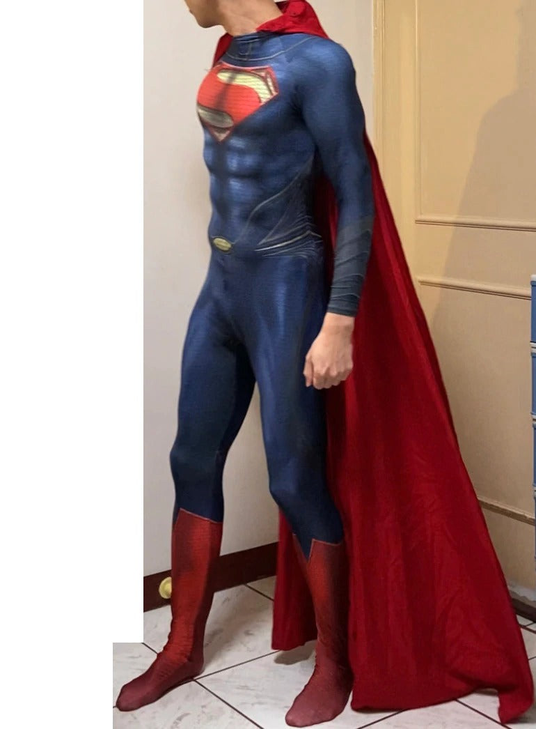 Fantasia Superman Adulto Profissional Heróis Modelo Liga da Justiça Filme Super homem Luxo