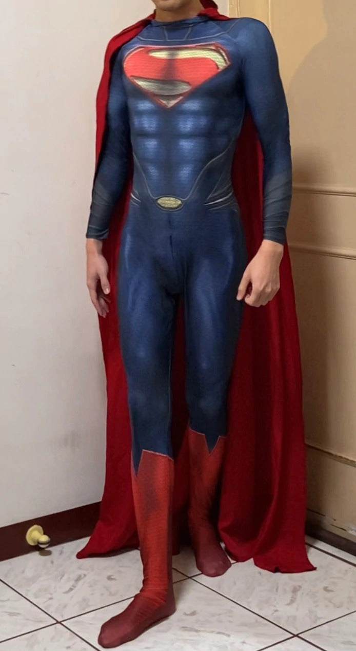 Fantasia Superman Adulto Profissional Heróis Modelo Liga da Justiça Filme Super homem Luxo