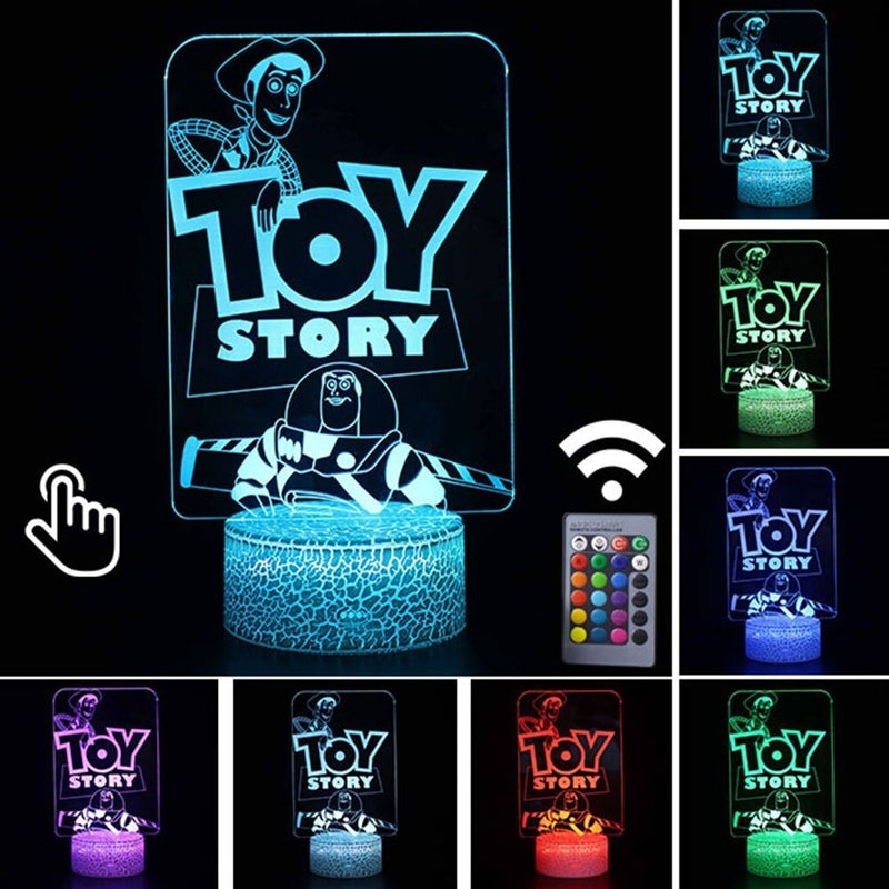 Luminária Abajur LED Buzz e Woody Toy Story Multicolorido Lanterna 3D Decorativo