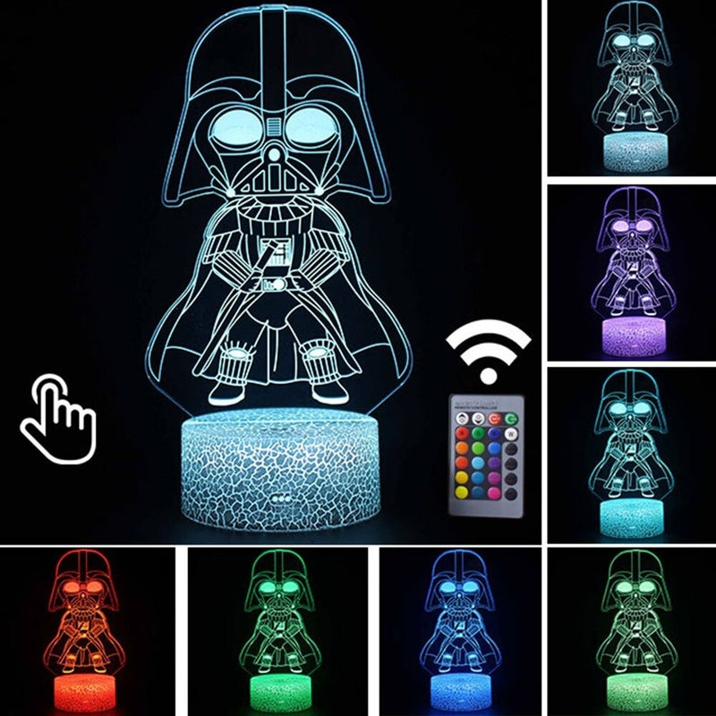 Luminária Abajur LED Kid Darth Vader Star Wars Multicolorido Lanterna 3D Decorativo