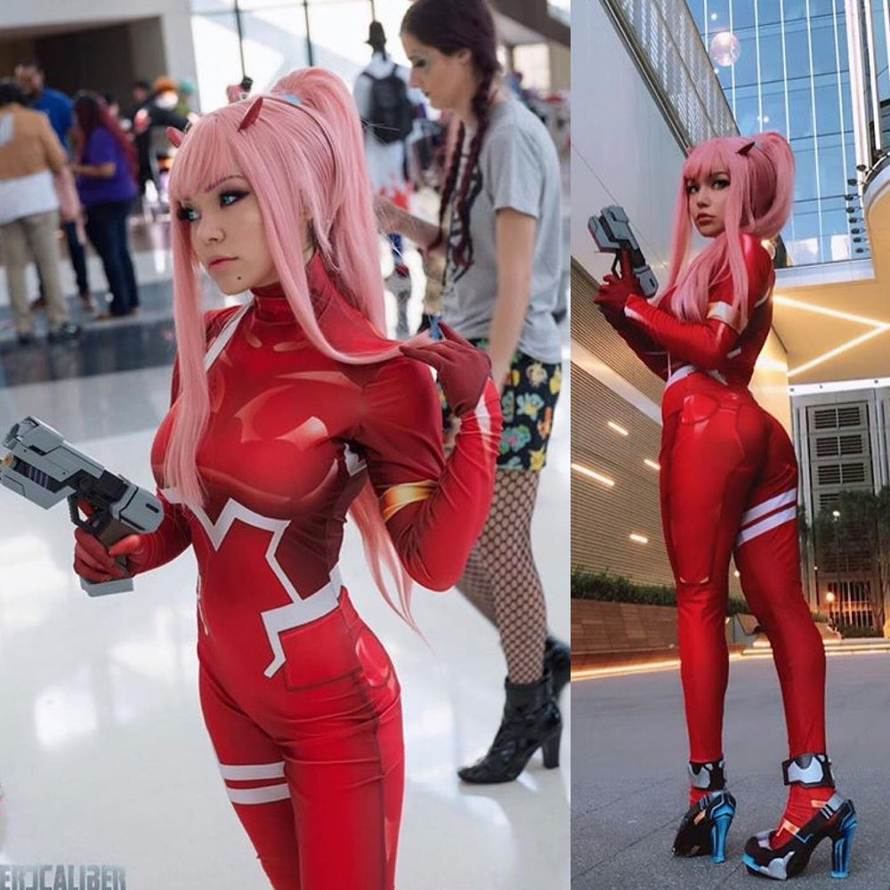 Fantasia Zero Two Completa Cosplay Feminino Luxo Traje Profissional